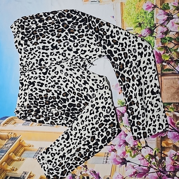 A.L.C Animal Print Silk Pants Size Large - Picture 1 of 8
